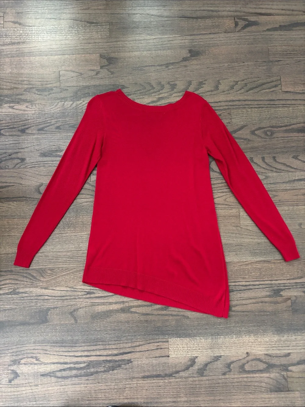 Apt. 9 Red Long Sleeve Ribbed Knit Top